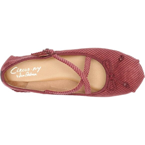 Circus NY by Sam Edelman Women's Spiced Plum Fabric Cross Strap Ballet Flat - Picture 5 of 7